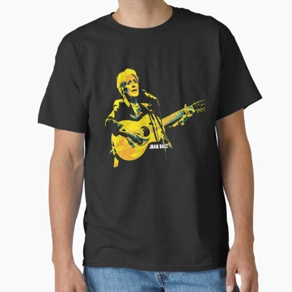 Joan Baez Face T-Shirts Black Unisex